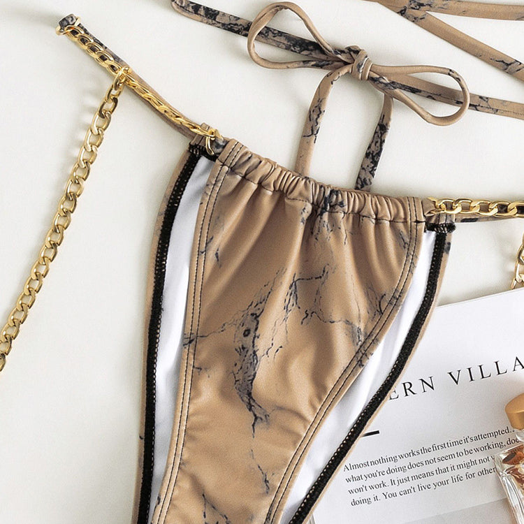 Wholesale Chain Ties Polyester Swimwear